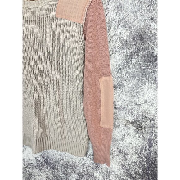 Kut from the Kloth Wool Lorissa Colorblock Knit Sweater Mauve Blush Pink Small - Picture 4 of 12